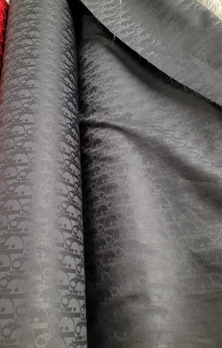 Tessuto cotone nero - tessuto, monogramma